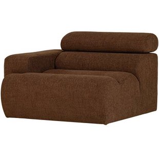 WOOOD Novi 1-Zits Element Bank Arm Links - Polyester - Mokkabruin