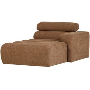 WOOOD Novi Chaise Longue Element Arm Rechts - Polyester- Karamelbruin