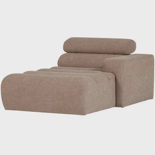 WOOOD Novi Chaise Longue Element Arm Rechts - Polyester - Taupe