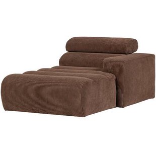 WOOOD Novi Chaise Longue Element Arm Rechts - Ribstof - Mokkabruin