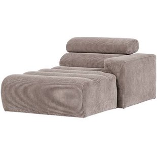 WOOOD Novi Chaise Longue Element Arm Rechts - Ribstof - Zand