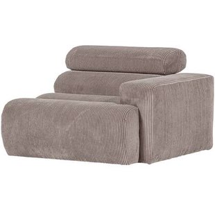 WOOOD Novi 1-Zits Element Bank Arm Links - Ribstof - Zand - 86x109x113