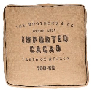 Atmosphera Vloerkussen Cacao - Jute - beige - 40 x 40 x 12 cm