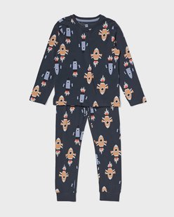 HEMA Kinderpyjama raket donkerblauw (donkerblauw)