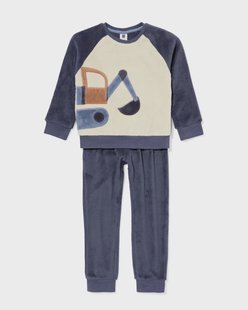 HEMA Kinderpyjama fleece auto donkerblauw (donkerblauw)