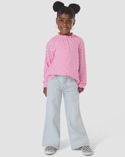 HEMA Kinderjeans bootcut fit strepen lichtblauw (lichtblauw)