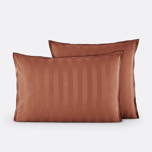 Kussensloop in gewassen satijnkatoen, Victor, gestreept