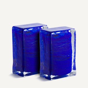 Set van 2 glazen boekensteunen, Diafani