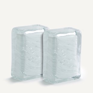 Set van 2 glazen boekensteunen, Diafani