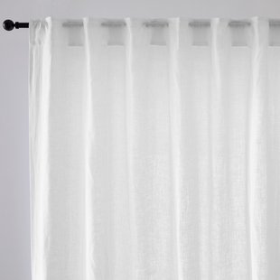 Onega breed gewassen linnen gordijn met verborgen flap