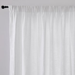 Linnen gordijn met grote breedte en plooien, Onega