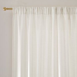 Gordijn met gevlochten effect en plooiband, Montego