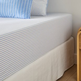 Hoeslaken in katoenpercal met omslag 30 cm, Edward