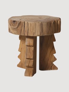 Handgemaakte kruk Carved van teakhout