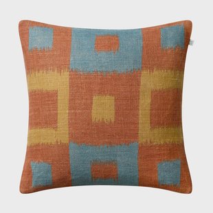 Chhatwal & Jonsson Vicky kussenhoes 50x50 cm Apricot orange-heaven blue-khaki