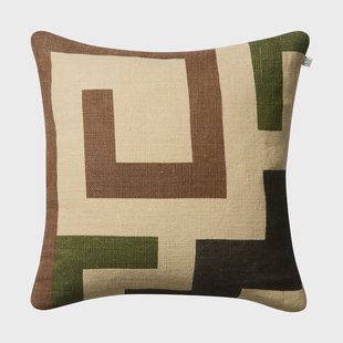 Chhatwal & Jonsson Aman kussenhoes 50x50 cm Taupe-cactus green-brown