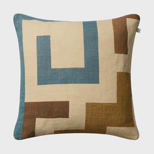 Chhatwal & Jonsson Aman kussenhoes 50x50 cm Heaven blue-taupe-khaki