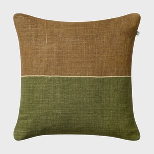 Chhatwal & Jonsson Amol kussenhoes 50x50 cm Taupe-cactus green