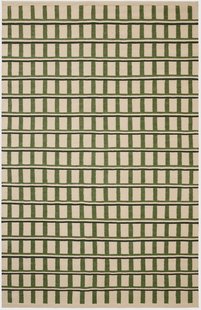 Chhatwal & Jonsson Mysore wollen mat Off white-green-dark green, 230x320 cm