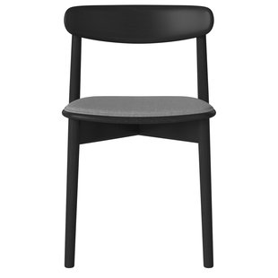 Bolia Merge Eetkamerstoel Met Zitkussen Zwart Eiken Soil Grey