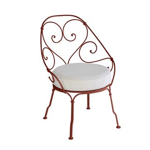 Fermob 1900 Fauteuil Met Off-white Zitkussen Red Ochre