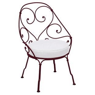 Fermob 1900 Fauteuil Met Off-white Zitkussen Black Cherry