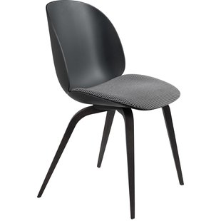 Gubi Beetle Wood Stoel Met Zitkussen Zwart