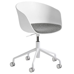 Hay About A Chair AAC52 Bureaustoel Met Vast Zitkussen Onderstel Wit Kuip White Hallingdal 126