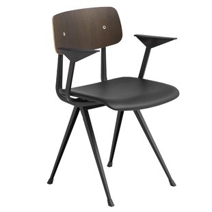 Hay Result Stoel Met Arm Zitkussen Gestoffeerd Smoked Sens Black