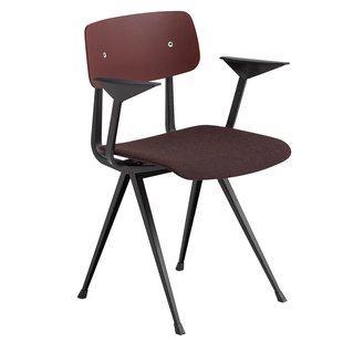 Hay Result Stoel Met Arm Zitkussen Gestof. Dark Brick Remix 373