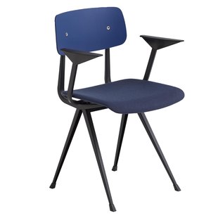 Hay Result Stoel Met Arm Zitkussen Gestof. Dark Blue Trio 796