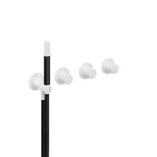 Hotbath Cobber afbouwdeel inbouw badendouche thermostaat met 2 stopkranen zonder uitloop mat wit CB7071EXTWH