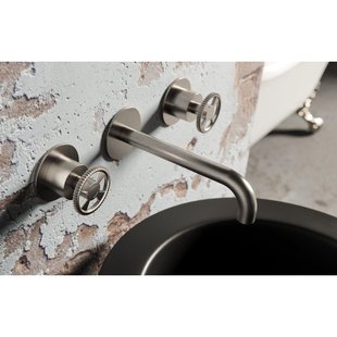 Hotbath Cobber @work afbouwdeel voor wastafelmengkraan met 18cm uitloop geborsteld nikkel CW005TEXT18GN