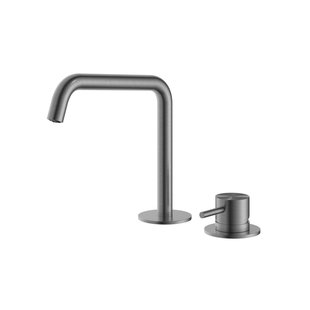 Hotbath Archie Wastafelmengkraan 2 gats zonder waste BGP Geborsteld Gunmetal PVD AR023BGP