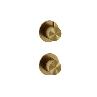 Hotbath Archie Inbouw mengkraan met 2-weg omstel BBP Geborsteld Messing PVD AR029BBP