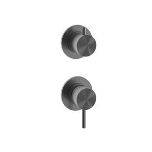 Hotbath Archie Inbouw mengkraan met 2-weg omstel BGP Geborsteld Gunmetal PVD AR029BGP