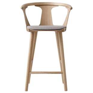 &amp;tradition In Between Barkruk 65cm Met Zitkussen Wit Eiken Fiord 251