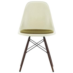 Vitra Eames DSW Stoel Fiberglass Vast Zitkussen Mustard Parchment