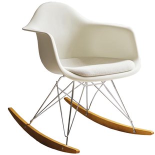 Vitra Eames RAR Schommelstoel Vast Zitkussen Ivory Pebble