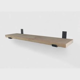 Woodbrothers Steigerhout wandplank 110x20cm + zwarte dragers