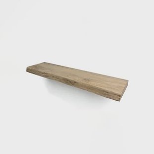 WoodBrothers Eikenhouten zwevende wandplank + boomkant 100x30x4cm
