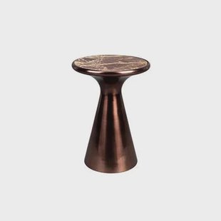 Dutchbone Mount Bijzettafel Rond 32,5x32,5 cm Marmer Bruin