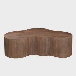 Giga Meubel - Salontafel Donkerbruin Organisch - 129x84x36cm - Moos