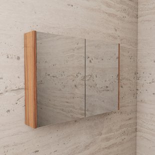 Spiegelkast BWS Riga 100 cm, 2 Deuren Walnoot