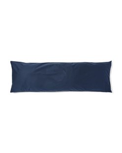 HEMA Kussensloop 50x160cm zacht katoen donkerblauw (donkerblauw)