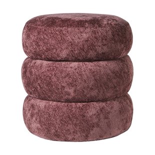 Opbergpoef bubbles - bordeauxrood - ø41x41 cm