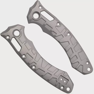 Lex Custom Microtech Amphibian Scales AMPHGBB Glass Bead Polished Titanium, handgreepschalen