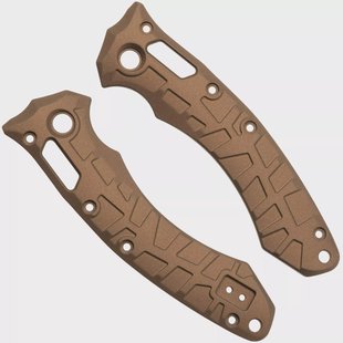 Lex Custom Microtech Amphibian Scales AMPHH148 Cerakote Burnt Bronze Titanium, handgreepschalen