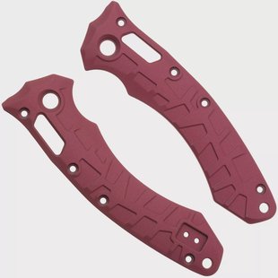 Lex Custom Microtech Amphibian Scales AMPHH320 Cerakote Cranberry Frost Titanium, handgreepschalen