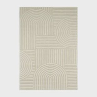 sweeek - Interieurtapijt met grafisch boogpatroon, crème